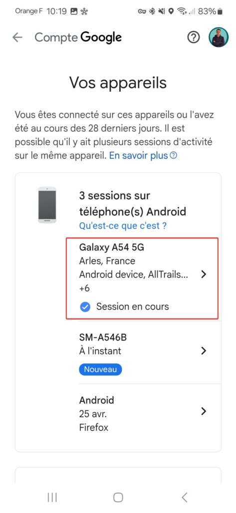 Téléphone sur compte Google