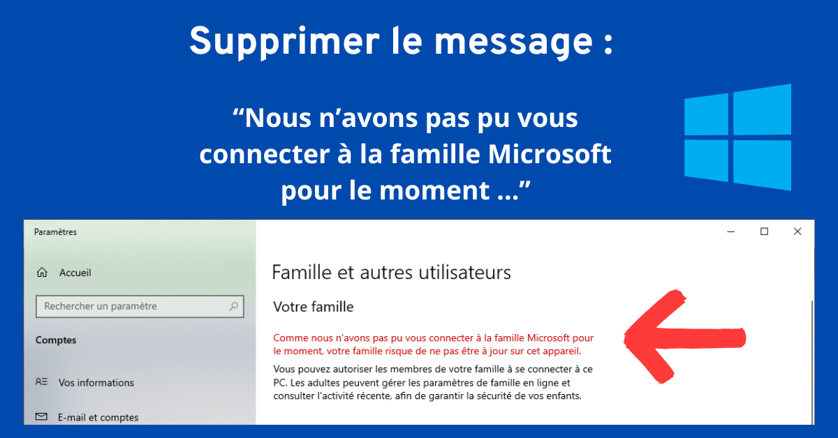 Supprimer le message nous n'avons pas pu vous connecter (2)