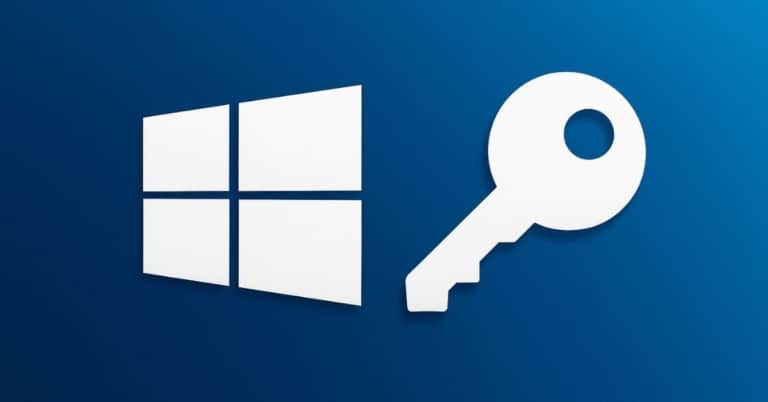 Image représentant un logo windows avec une clé