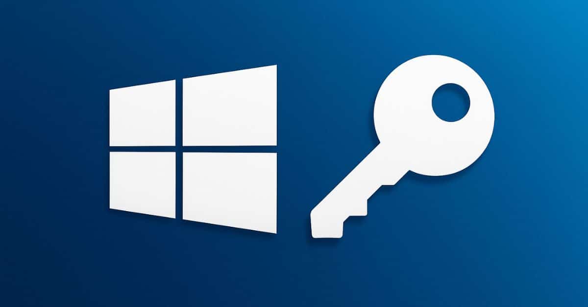 Image représentant un logo windows avec une clé