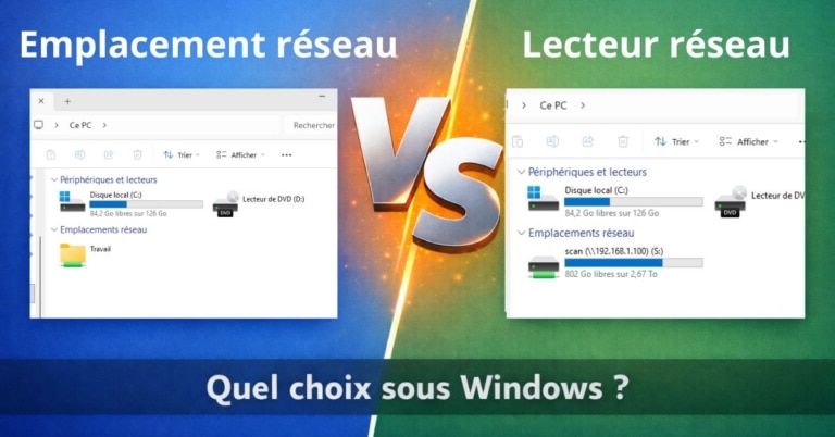 Lecteur réseau ou Emplacement réseau sur Windows : Quelle différence et lequel choisir ?