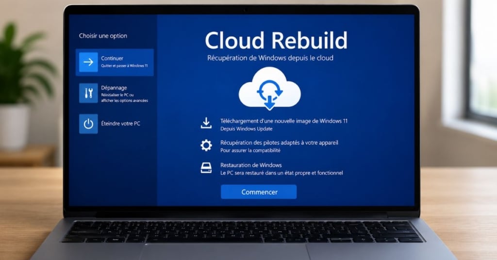 Cloud Rebuild sur Windows 11 (image générée par IA)